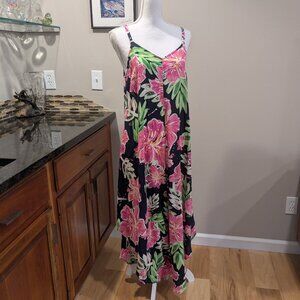 Island Vibe Jumpsuit: Sam & Jess Rayon Floral Wide Leg Medium